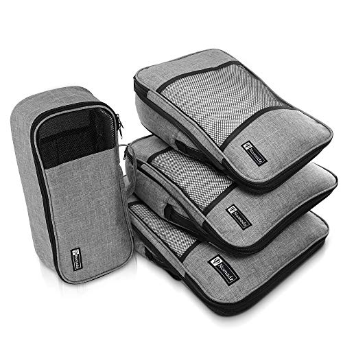 Compression Packing Cubes Travel Luggage-Organizer Set Packs More in Less Space (Best Compression Packing Cubes)