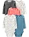 Simple Joys by Carter's Girls' 5-Pack Long-Sleeve Bodysuit, Dots/Owl/Print, 6-9 Months