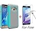 J1 2016 Case, Galaxy Amp 2 Case, Galaxy Express 3 Case, MCUK [Shock Absorption] Hybrid Dual Layer Armor Defender Protective Case With Tempered Glass Screen Protector (Grey Mint)