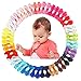 50Pcs 2Inch Mini Hair Clips for Baby Fine Hair Grosgrain Ribbon Hair Bows Clips Fully Lined for Baby Girls Infants Toddlers in Pairs