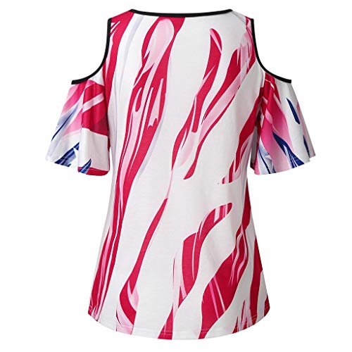 Womens Sexy Tops 2019, YEZIJIN Women's Summer Sexy Off-Shoulder O-Neck American Flag Print T-Shirt Tops