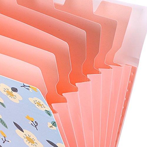 BTSKY Expanding File Folder- Floral A4 and Letter Size Archival File Holder Organizer, 8 Pockets (Blue) - Thumbnail 5