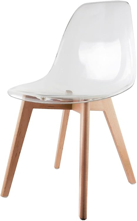 The Home Deco Factory Hd3087 Lot De 2 Chaises Scandinave Transparente Bois Transparent 47 5x54x86 Cm Amazon Fr Cuisine Maison