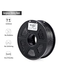 Bobina de Filamento PLA zi-rui Impresión 3d, dimensional Precisión + -0,03 mm, 1 kg (2.2lb), 1,75 mm, de color negro brillante