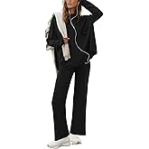 FIRVESPY Women's 2 Piece Outfits Sweatsuit Oversized Hoodie Top and Sweatpants Matching Lounge Set 2025