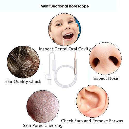 Upgrade Portable Ear Cleaning Endoscope, 3 in 1 Multifunctional Visual Digital Ear Cleaner Camera Earwax Remover Tool Kits Compatible with Android Smart Phones Windows & MAC System (Gold)