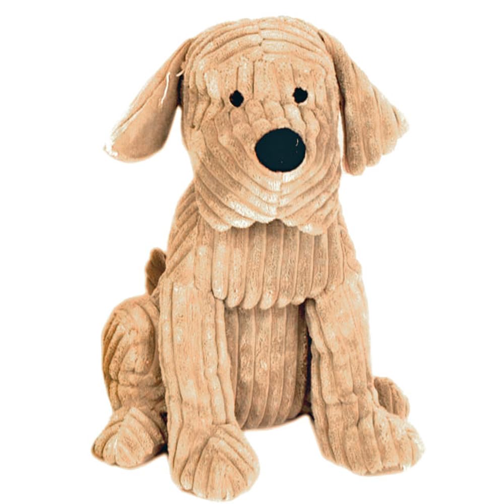 Take Me Home Cute Dog Door Stop - Chunky Cord Ribbed Dog 28cm (Tan) — image 1