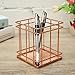 Caveen Rose Gold Wire Net Pencil / Pen Cup Square Iron Mesh Pen / Pencil Cup Stationery Organizer Desk Sorter For Office Home School