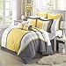 Chic Home 8-Piece Embroidery Comforter Set, King, Livingston Yellow