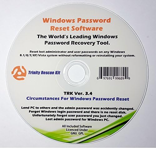 Password Reset Disc - Remove Forgotten Passwords Fast - Works on All Versions of Windows