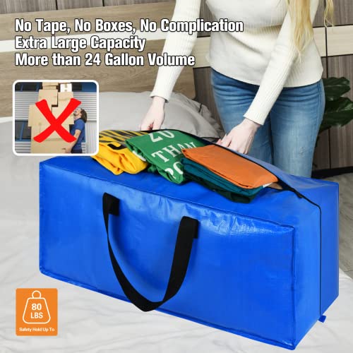 Heavy Duty Large Storage Bags, XL Blue Moving Bags for College Dorm