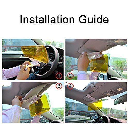 XPLUS Car Day and Night Anti-Glare Visor, 2 in 1 Automobile Sun Anti-UV Block Visor Non Glare Anti-Dazzle Sunshade Mirror Goggles Shield for Driving Goggles (Large Car Visor (2 Pack))