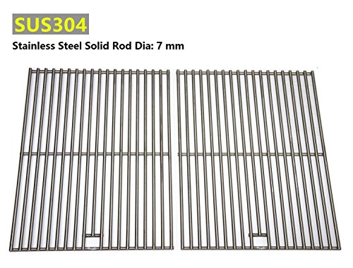 Hongso SC1712 (2-pack) BBQ Solid Stainless Steel Wire Cooking Grid, Cooking Grate Replacement for Char-Broil 463446015, 466446015, 466446115 and Others.