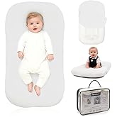 Meindoovm Baby Lounger - Snuggle Cozy Me Infant Lounger for Newborns | Breathable & Soft, Portable Awake-Time Pad, Essential Baby Gift- White (Lounger Cover Included)