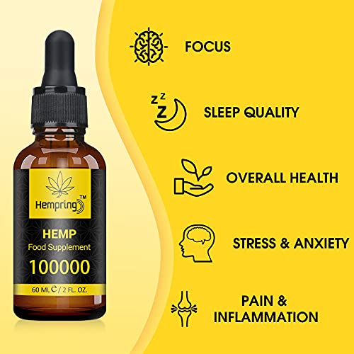 Natural Oil, Premium High Strength Oil 100000mg, 60ML Maximum Value Natural Supplement Vegan & Vegetarian Friendly