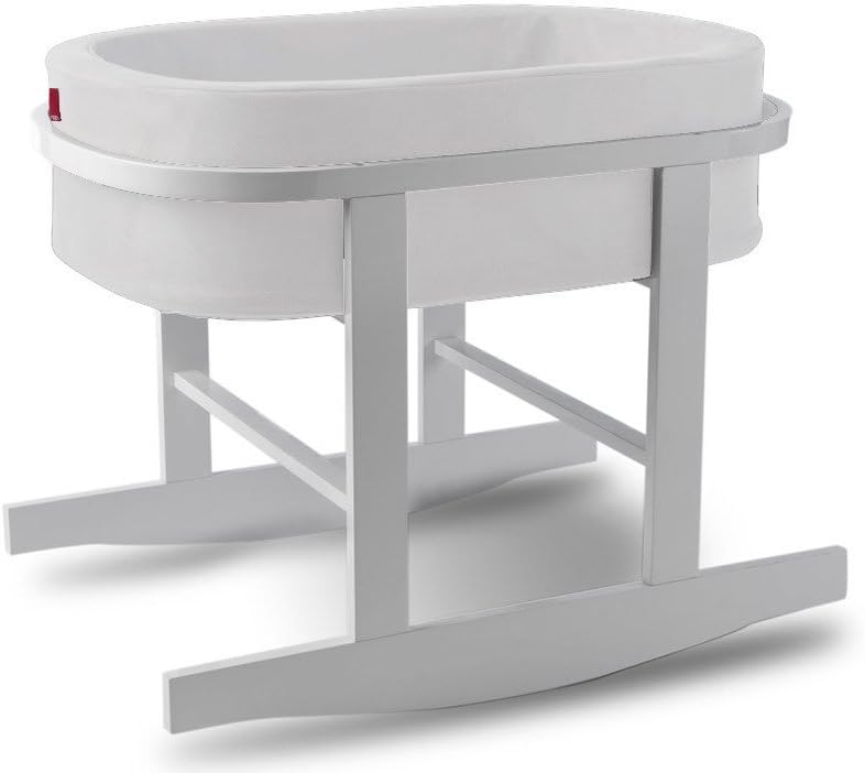 Ninna Nanna Bassinet in White with White Base by Monte Design