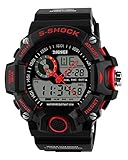 COCOTINA Mens Digital 50M Waterproof LED Alarm Multifunction Boy Sport Wrist Watch Red
