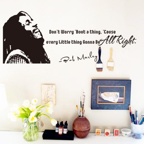 Bob Marley Peel and Stick Wall Decals Quote Stickers Wall Art Home Decor