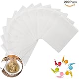 Ionlyou, lotto di 200 bustine filtro per il tè usa e getta, con 6 supporti per bustine da tè in silicone, a forma di lumaca, per infusi, erbe, caffè e altro