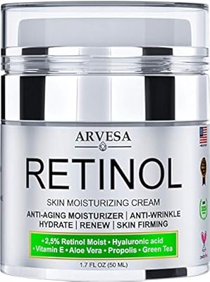 NEW 2020 Retinol Moisturizer Cream for Face and Eye Area - Made in USA - with Hyaluronic Acid - Active Retinol 2.5% - Anti Aging Face Cream to Reduce Wrinkles & Fine Lines - Best Day and Night