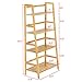 Ollieroo Natural Bamboo 4 Tier Bookcase, Multi-Functional Book Shelf Storage Rack, Plants Stand Display Shelf