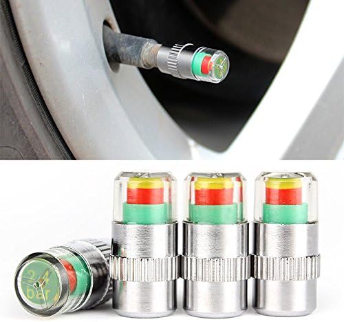 Dyshuai Tire Pressure Gauge 4 Packs Tire Air Pressure Sensor Portable Valve Cap for Tire Pressure Value for Bikes Cars Motorcycles