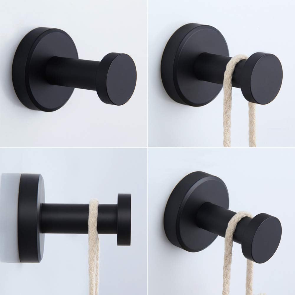 Matte Black Robe Towel Hook, APLusee Stainless Steel Modern Coat Hook, Utility Shower Towel Hanger for Bathroom Kitchen Home Storage: Home Improvement