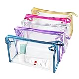 Meetory 5 Pcs Clear Waterproof Cosmetic Bag with