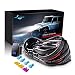 MICTUNING LED Light Bar Wiring Harness - 40Amp Relay Fuse BLUE ON-OFF Rocker Switch (REAR LIGHTS) primary