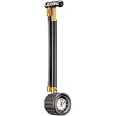 LEZYNE Shock Drive Bike Hand Pump, 400 PSI | High-Pressure Performance, CNC-Machined Aluminum, Air-Tight Schrader Chuck, Accurate Diaphragm Gauge, Integrated Hose Storage
