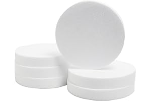 FFCHUANHE 4 Inch 6 Pack Foam Circles for Crafts, Polystyrene Foam Discs for DIY Projects (4×4×1in), Modeling, Christmas Decoration