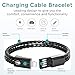 CHARGER BRACELET - Lightning to USB Cable Charging Bracelet for iPhone, Magnetic Wristband made with Genuine Leather | Great for Travelers + Gifts | Compatible with iPad, iPod, AirPods (Black/Black,L)