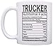 ThisWear Truck Driver Gifts Trucker Nutritional Facts Label Big Rig Long Haul Gift 11oz Ceramic Coffee Mug with Handle