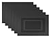 DII PVC Tabletop Collection Woven Indoor/Outdoor, Placemat Set, 13x17.25, Black, 6 Piece