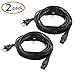 Cable Matters 2-Pack 2 Prong Vizio TV Power Cord Replacement - 15ft, NEMA 1-15P to IEC C7, Polarized AC Power Cord for PS2, TV, and More