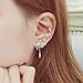 Ear Crawler Earrings Leaves Climber Ear Cuff Chandelier Rhinestone Wrap Pin Asymmetric Flower Tassel Stud Golden Plated