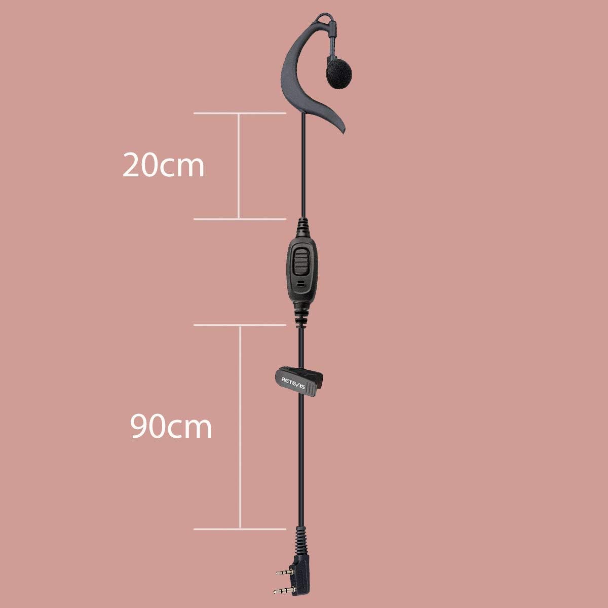 Retevis RT5R Radio Earpiece, Security Headset, G Shape Bodyguard Earpiece - Image 3