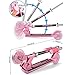 Pink Scooters Folding Portable Aluminum Kick Scooter with Light Up Wheels for Girls Kids Toddlers, Ages 3-12(Pink)