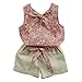 Baby Clothing Kids Summer Clothes Girls Flower Printing Vest + Pure Color Pants Children Clothing Set (A-Pink, 3-4T)