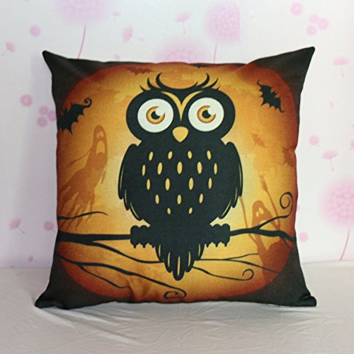 Alisy Halloween Throw Pillows, Pumpkin Bat Scarecrow Ghost Black Cat Cushion Covers Lumbar Pillowases for Sofa Bed Home Garden Outdoor Decor