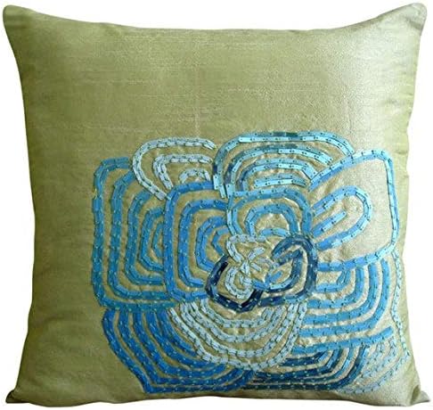 Amazon Com Dull Lime Green Pillows Cover Contemporary Floral