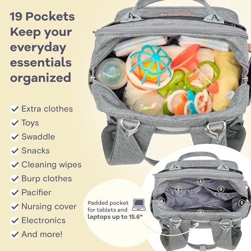 Diaper Bag Backpack RUVALINO Large Multifunction Travel Back Pack Maternity Baby Nappy Changing Bags
