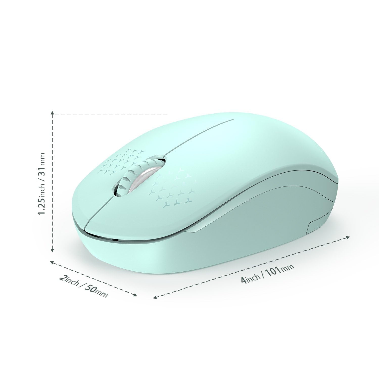 seenda Wireless Mouse, 2.4G Noiseless Mouse with USB Receiver - Portable Computer Mice for PC, Tablet, Laptop with Windows System - Mint Green