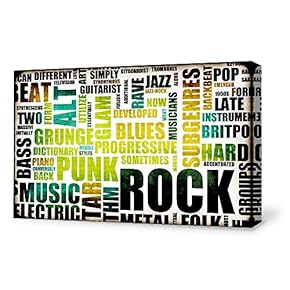 Canvas Wall Art Words Collage Design Painting Artwork for Home Prints Framed - 12x18 inches