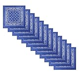 Alotpower Cotton Headbands Handkerchiefs Bandanas 12 pack,Blue