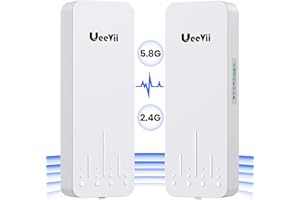UeeVii CPE450 Wireless Bridge 5.8G 3KM Point-to-Point WiFi Bridge Outdoor,Network Extension for Outbuilding/Shop/Barn/Garage,