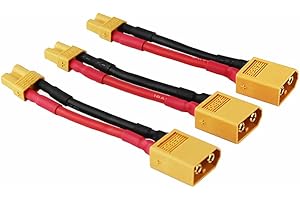 OliYin 3pcs Male XT-60 to Female XT-30 Connector Adapter for Turnigy Drone XT30 XT60 FPV Cable 16awg 1.96inch(Pack of 3)