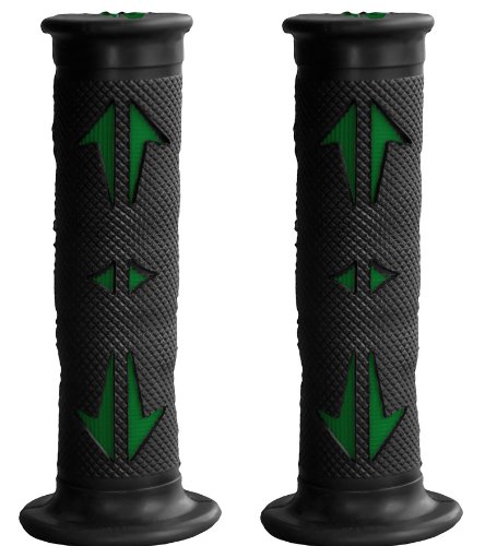 Yana Shiki GRP-4086-GREEN Rubber Slip-on Sport Bike Grips for 7/8" Handle Bars - Thumbnail 2