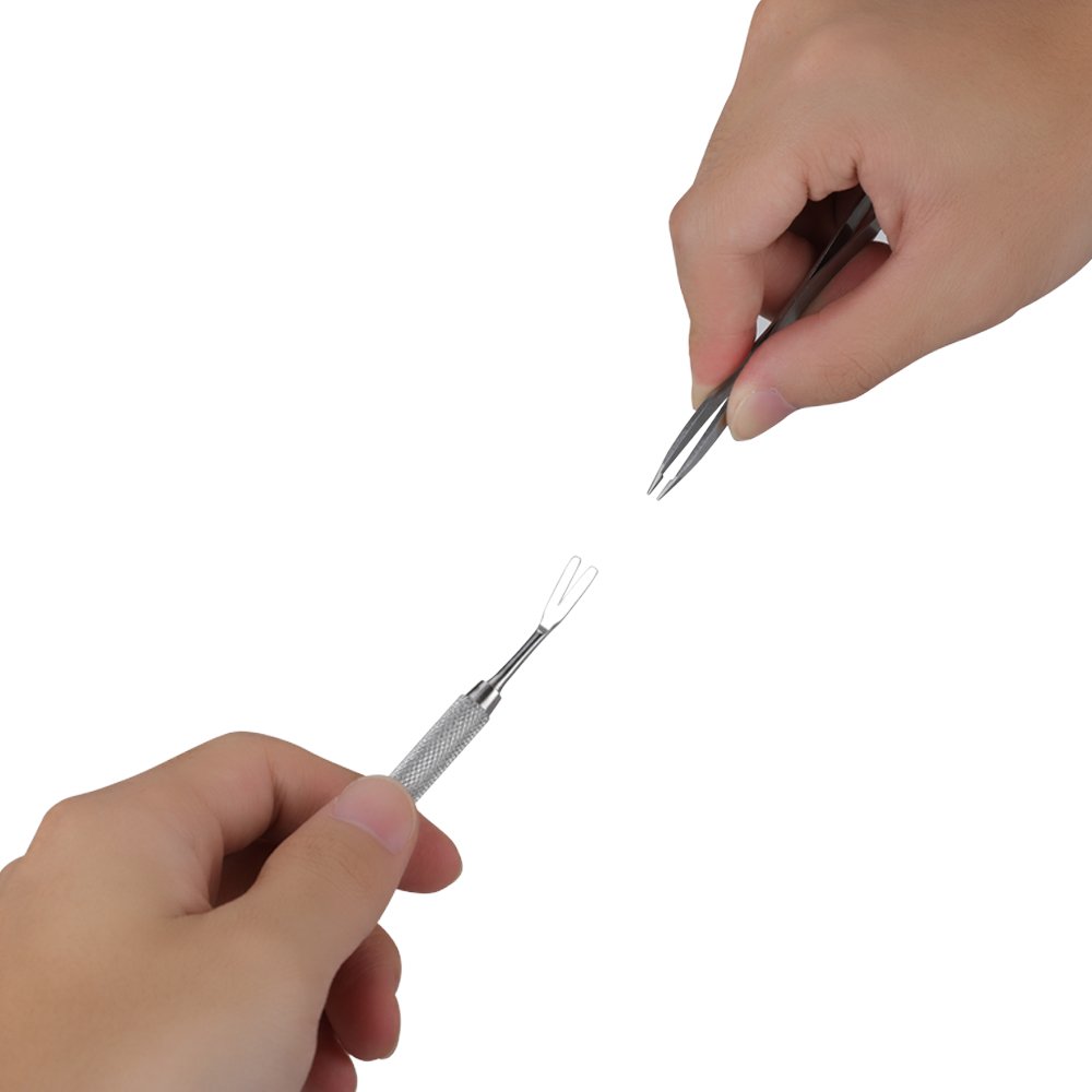 Petshoney Stainless Steel Tick Remover and Tweezers Easy & Safe for Pets like Dogs & Cats, Leather Bag with Two Tools