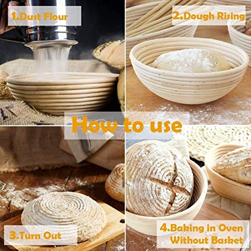 2 Pack Sourdough Proofing Baskets Set 6 Inch Dough Proofing Rising